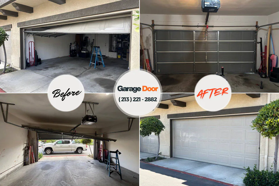 Before and after: garage door repair Neola, IA